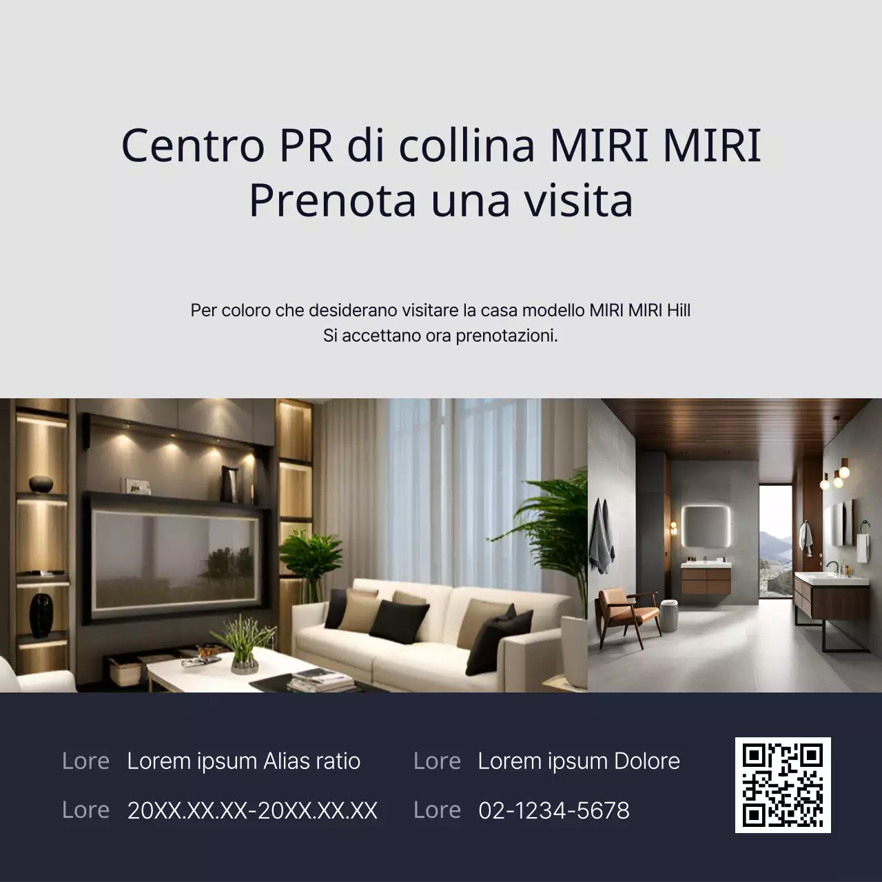 Promuovere le visite alla casa modello moderna blu navy