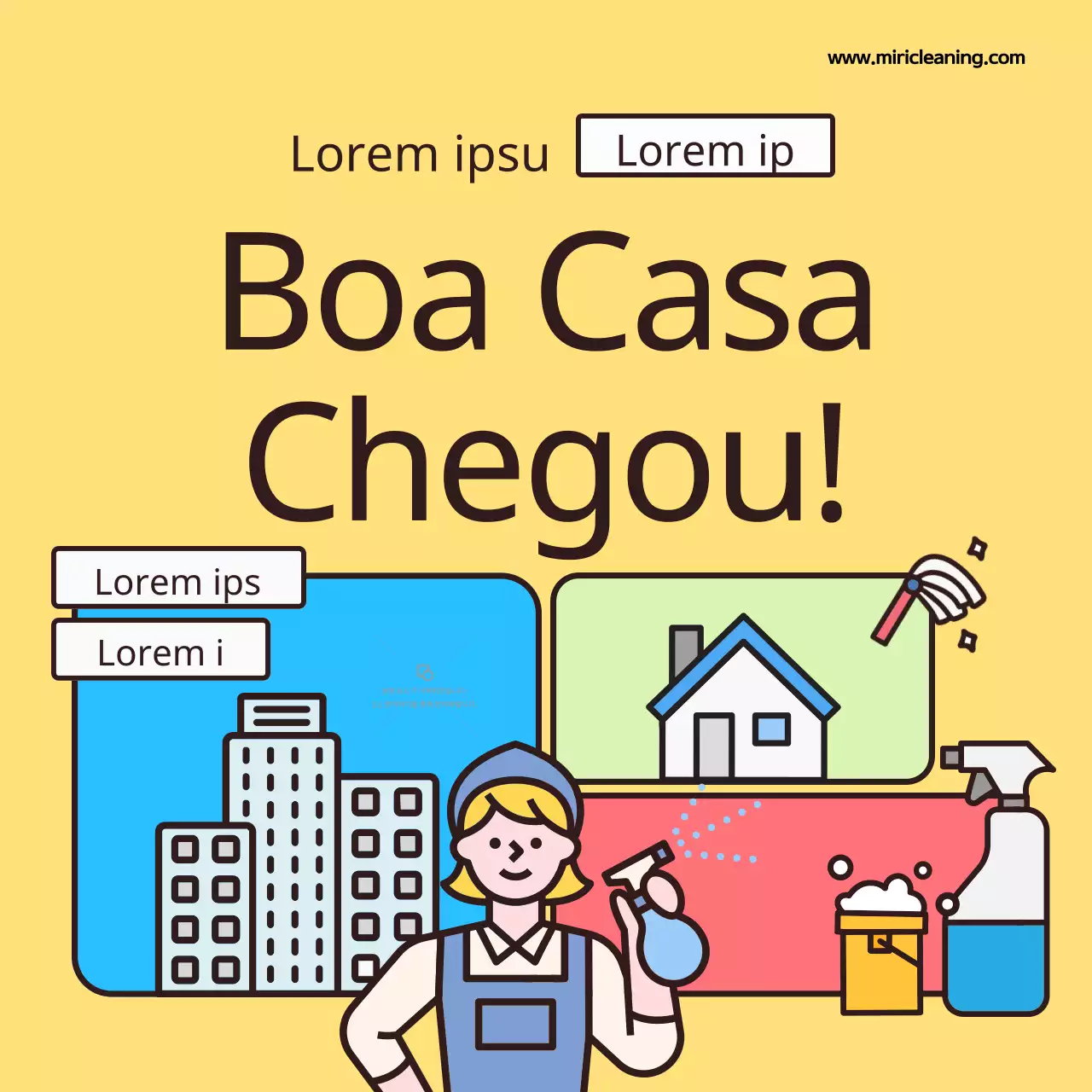 Promover a sua empresa de limpeza amarela e gira