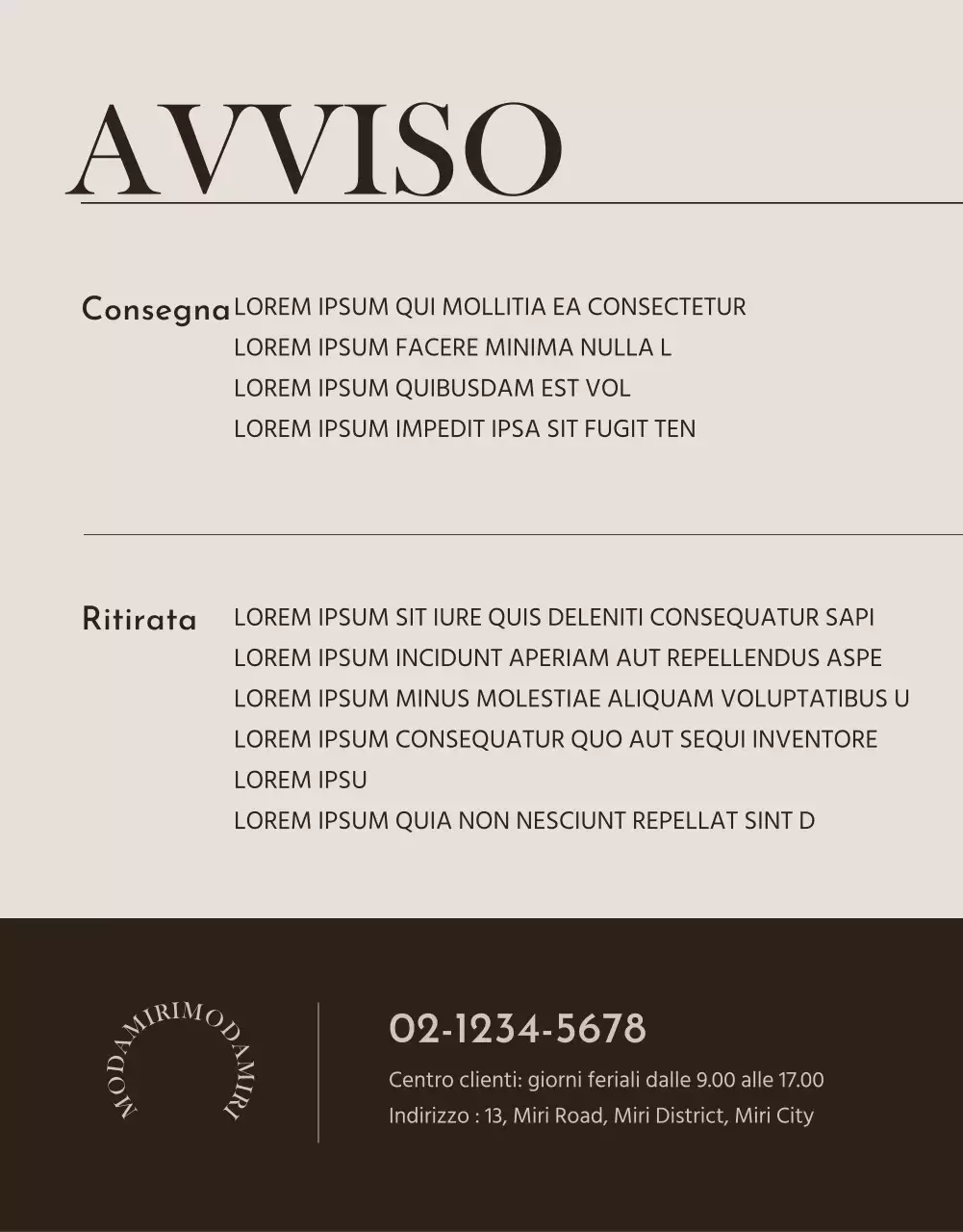 Promuovere la moda moderna in beige e marrone