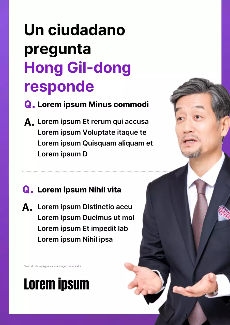 Una sencilla campaña electoral en morado y blanco