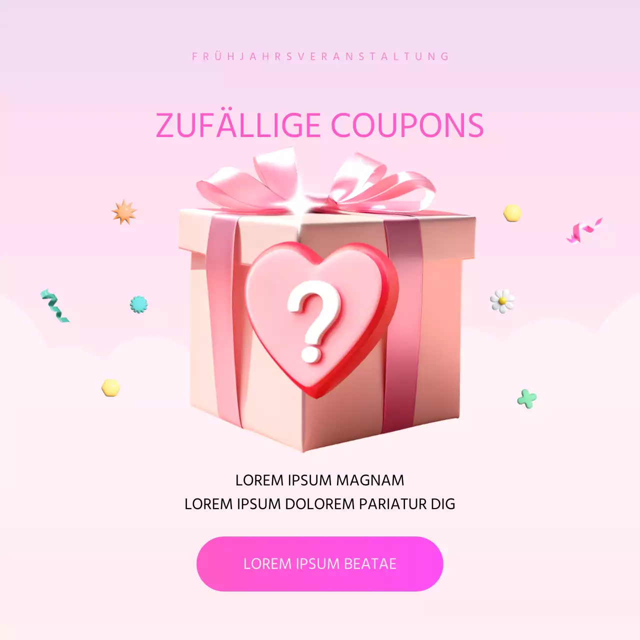 Eine moderne Frühlingsausverkaufsanzeige in Rosa und Lila