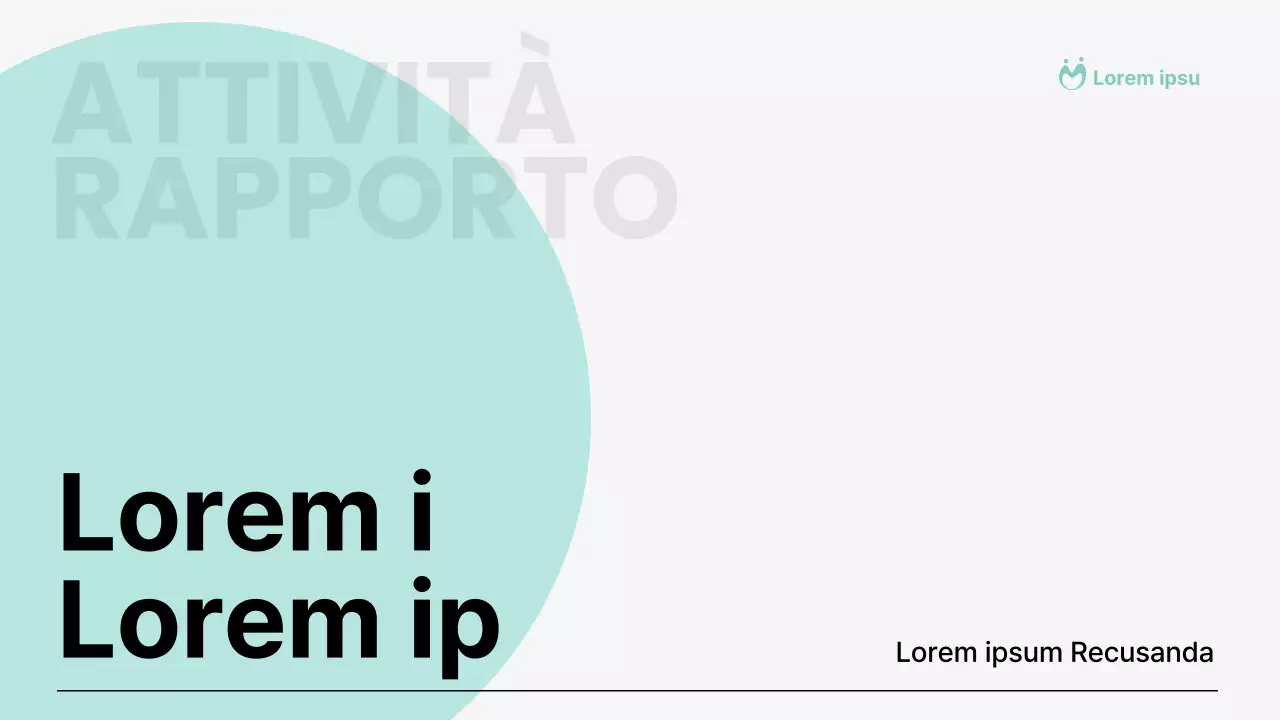 Rapporti di attività semplici, color menta e di forma allungata