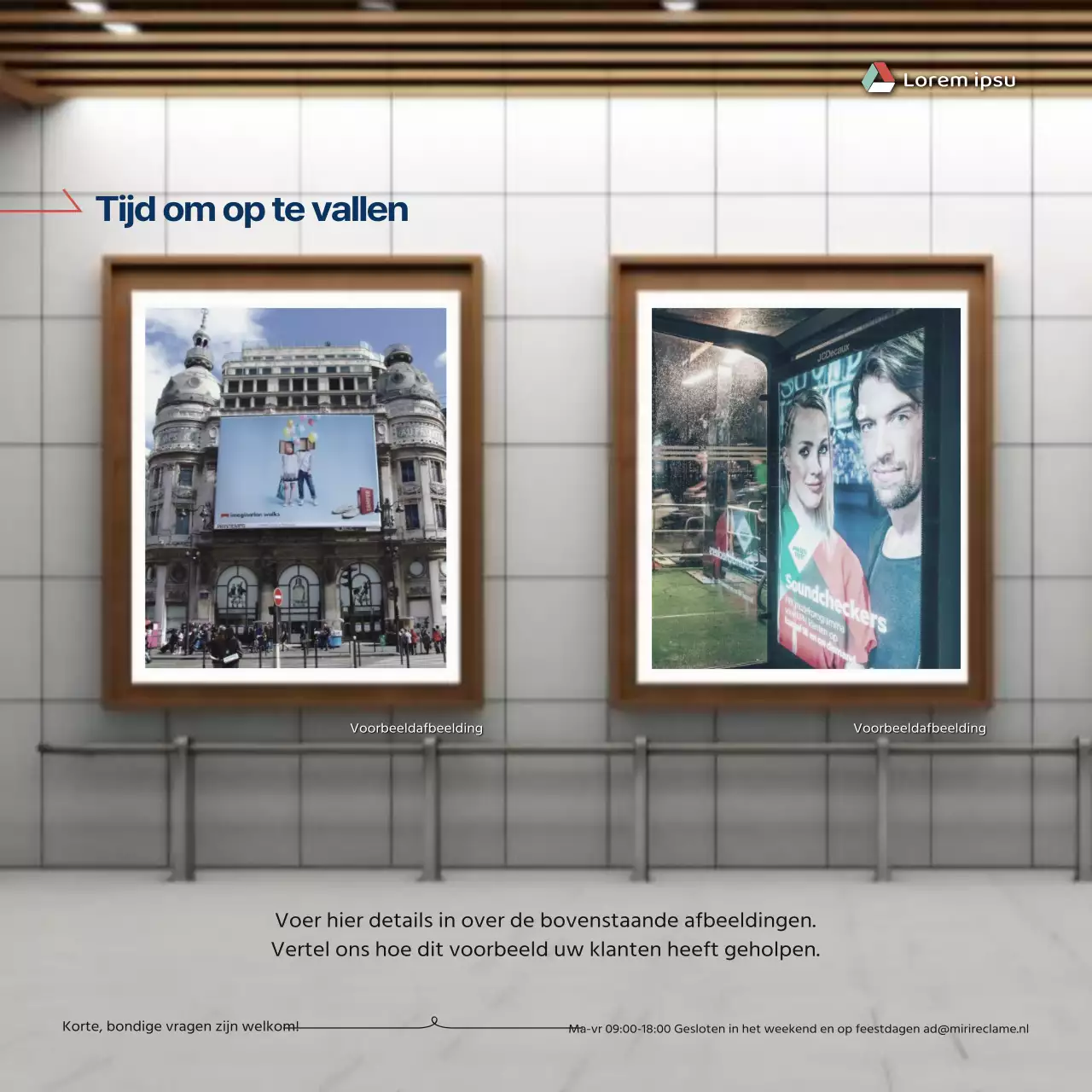 Promoot eenvoudige buitenreclame in oranje