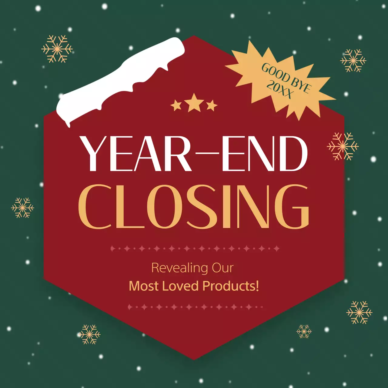 레드 전통 연말 프로모션 소셜 미디어 게시물