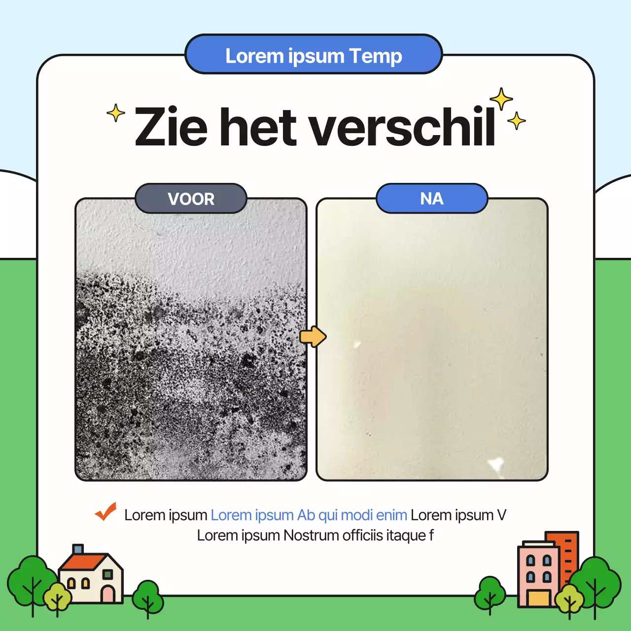 Promoot je blauwe en gele schoonmaakbureau