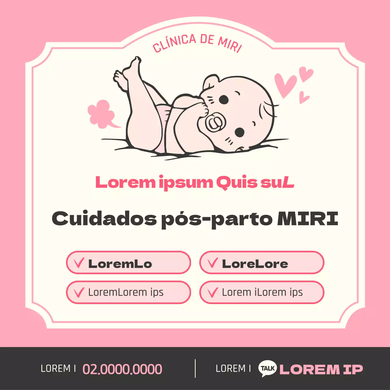 Promover a sua casa de maternidade cor-de-rosa e branca