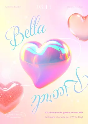 Pubblicità dell'evento White Day in rosa e azzurro