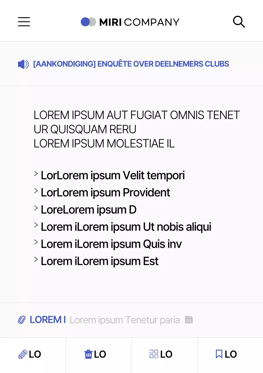 Eenvoudige blauw-witte clubaankondiging