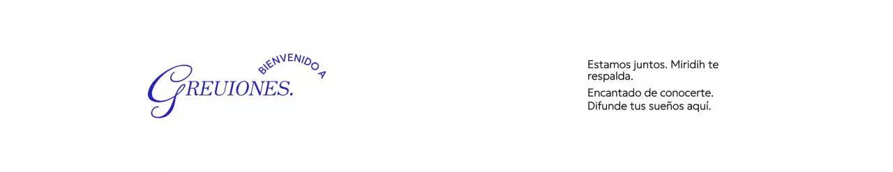 Un kit de bienvenida corporativo con un toque elegante y vintage, con texto en cursiva azul y serif.