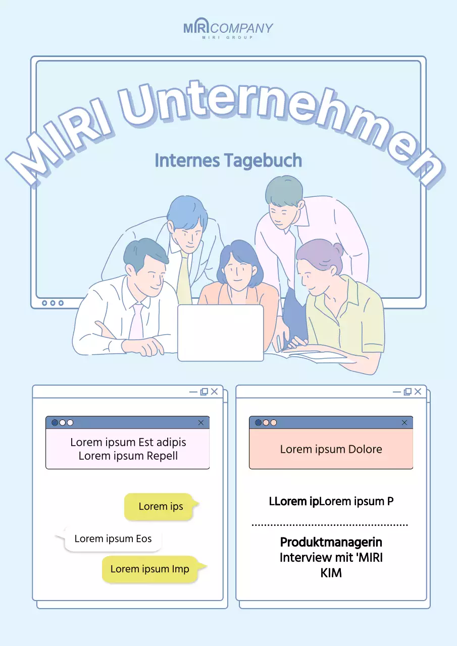 Eine hübsche Firmenanzeige in Hellblau