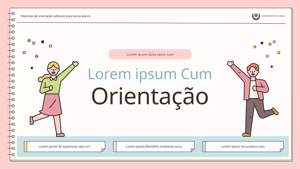 Uma orientação simples para novos funcionários em cor-de-rosa e azul claro