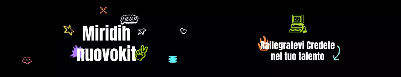 Kit di benvenuto con un concetto di pixel art alla moda