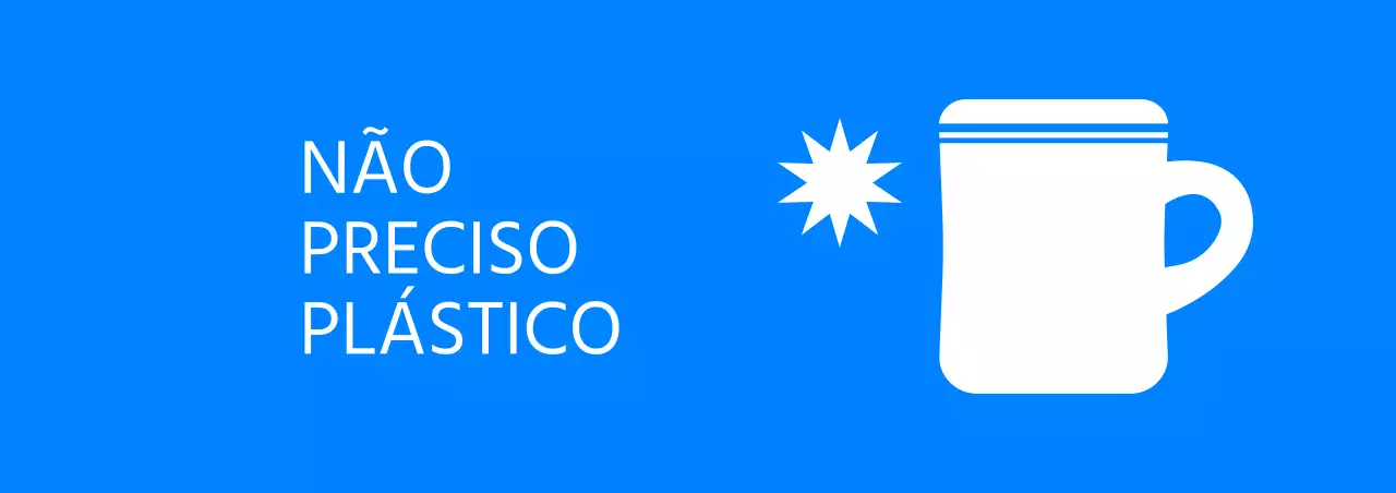 Desenho promocional com ilustrações de canecas
