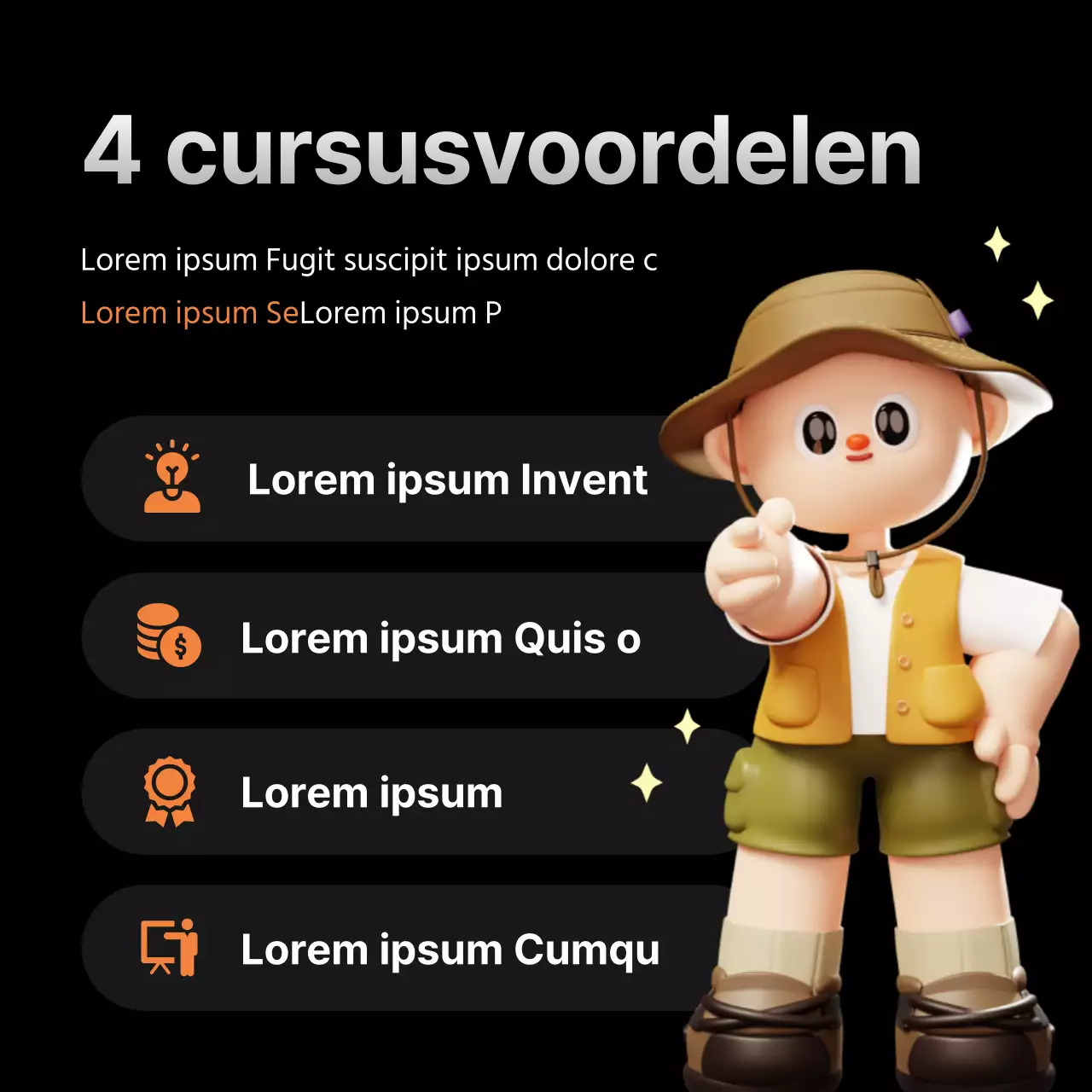 Rekrutering in zwart en oranje promoten