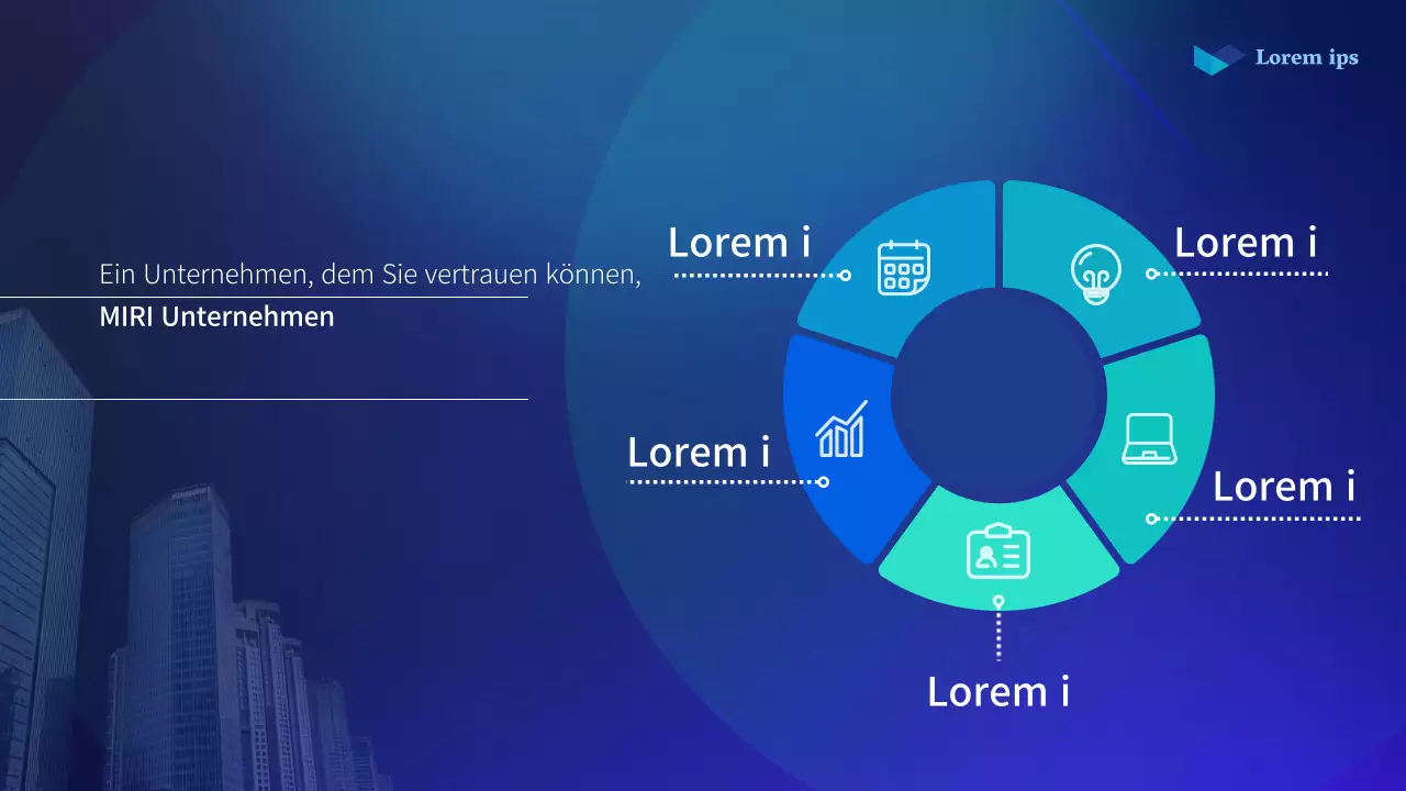 Ein einfacher Aktionärsbericht in Blau