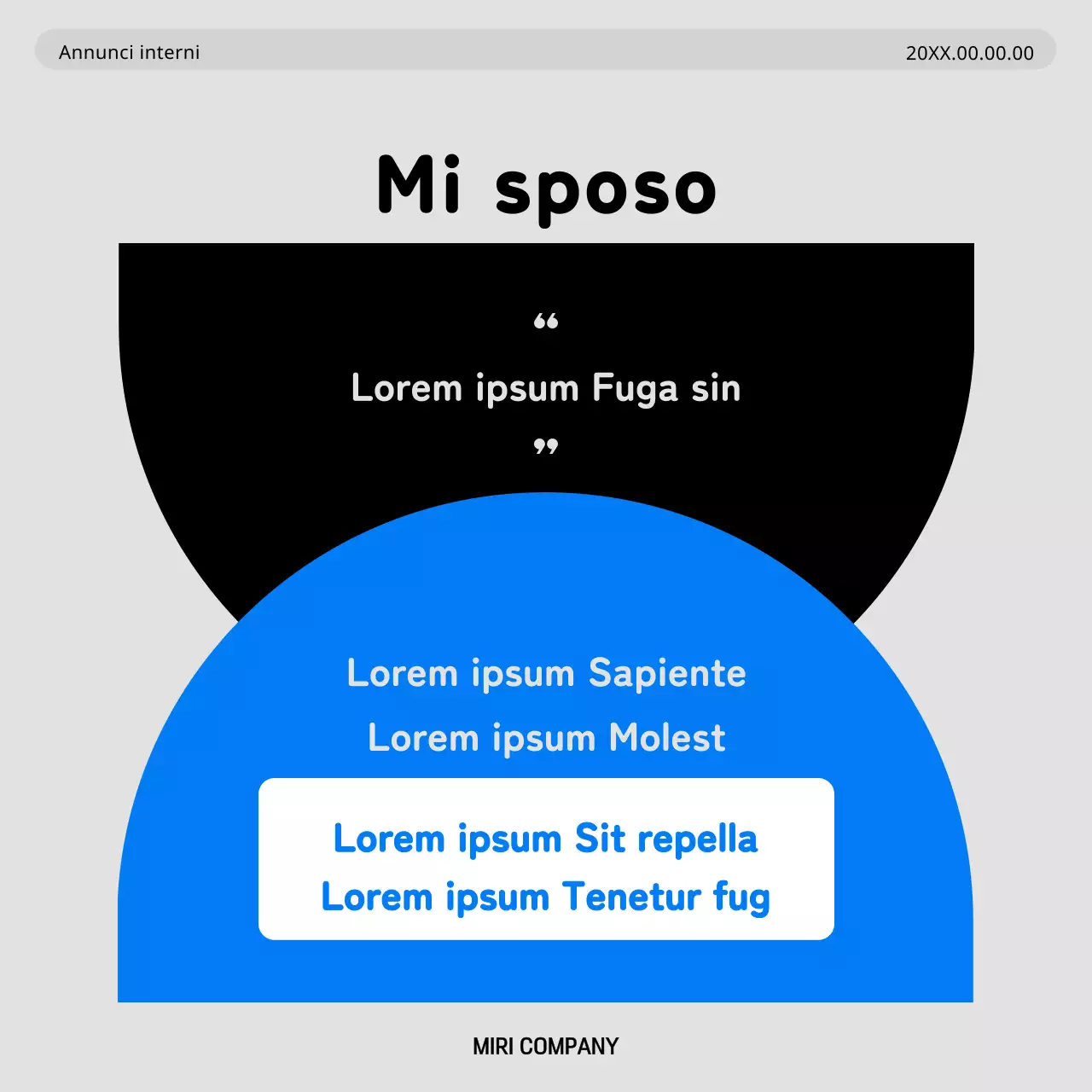 Promuovere le questioni interne con un look minimalista blu e grigio