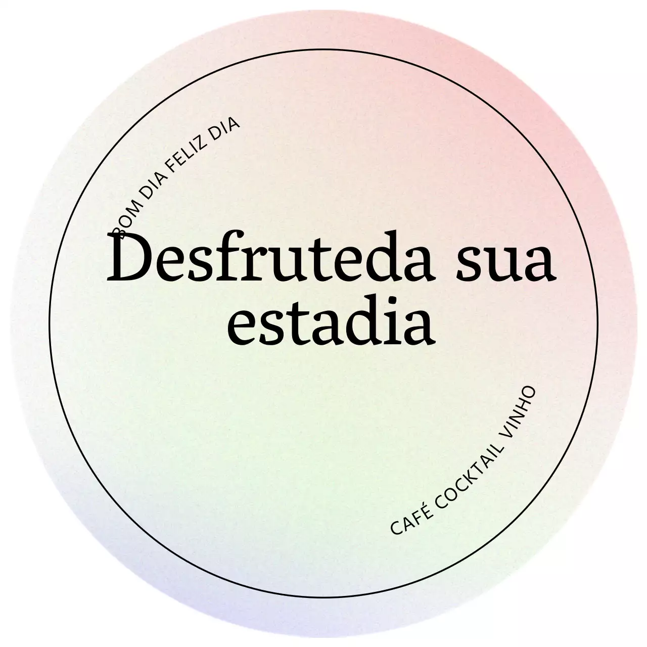 Um café de aspeto elegante com gradientes e tipografia serifada