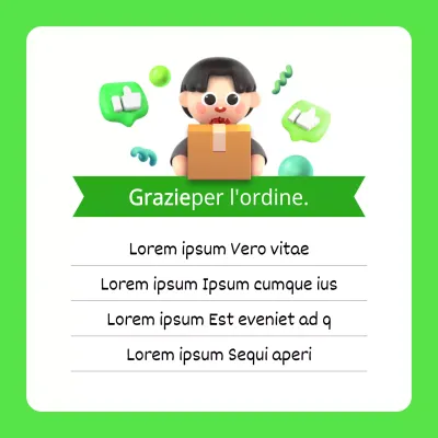 Graziosi biglietti di ringraziamento verdi e bianchi per i clienti