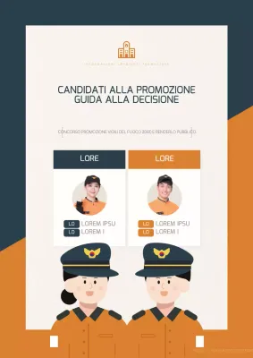 Annuncio di promozione semplice dei vigili del fuoco in arancione e cachi
