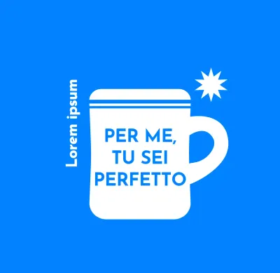 Cartoleria di design con l'illustrazione di una tazza