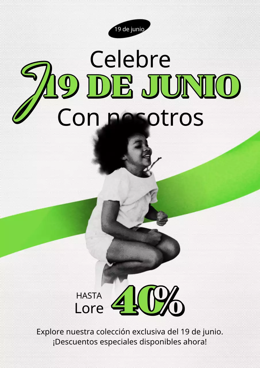 Anuncio de descuento conceptual resaltado en verde