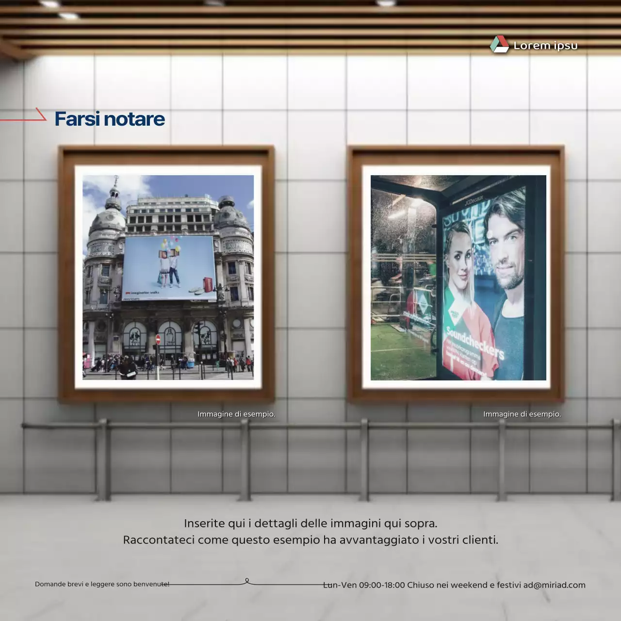 Promuovere la pubblicità esterna semplice in arancione