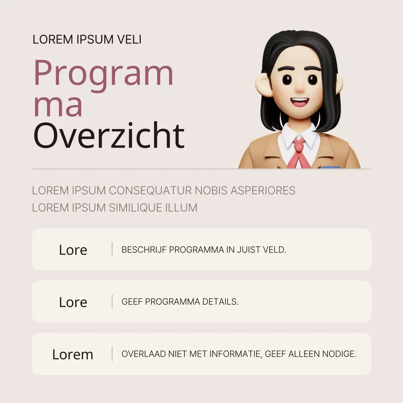 Een eenvoudig bruin en beige bericht voor de werving van tutor