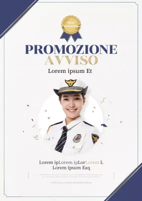 Annuncio di promozione della polizia in un lussuoso blu navy e avorio