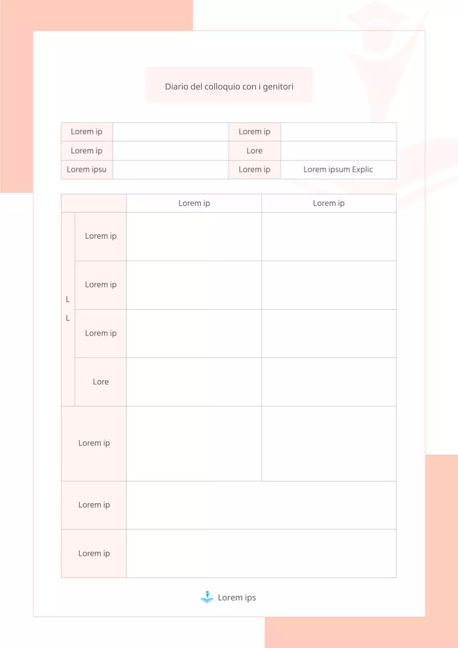 Materiale di formazione moderno per la consulenza ai genitori in rosa e grigio