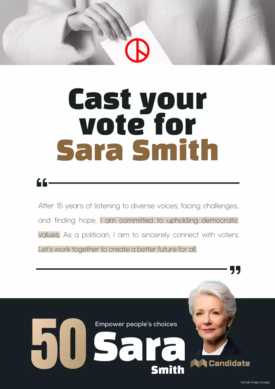 Beige Professional Election Promotion Poster