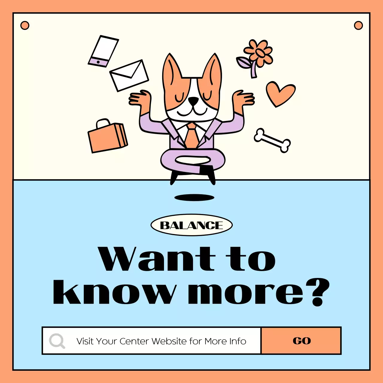 Orange Retro Work-Life Guide Instagram Carousel