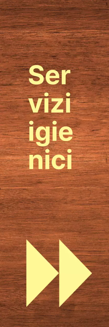 Marcatura della toilette a punta gialla e bianca