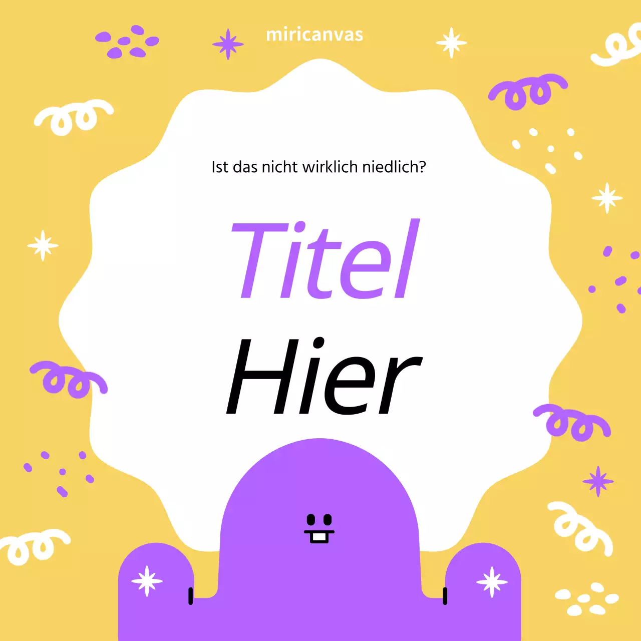 Einfacher, farblich gekennzeichneter Titelumschlag in Gelb und Lila