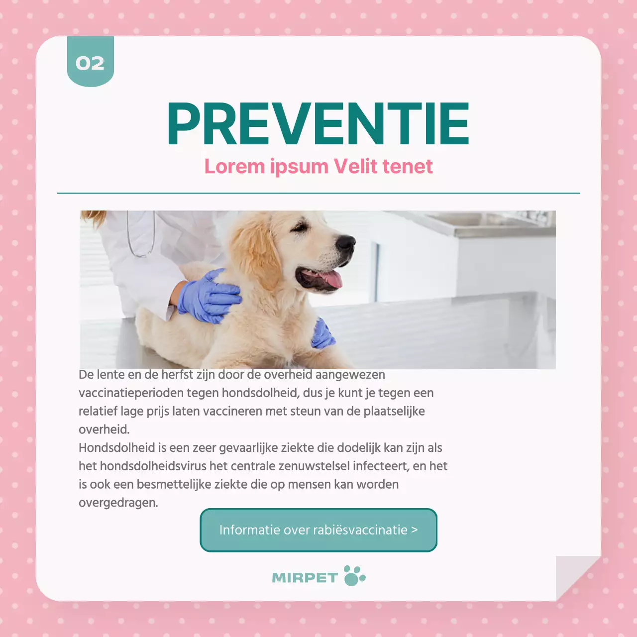 Gezondheidsbevordering voor huisdieren in mint en roze