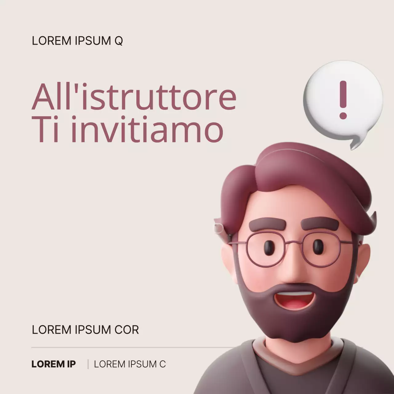 Un semplice avviso di reclutamento di tutor in marrone e beige