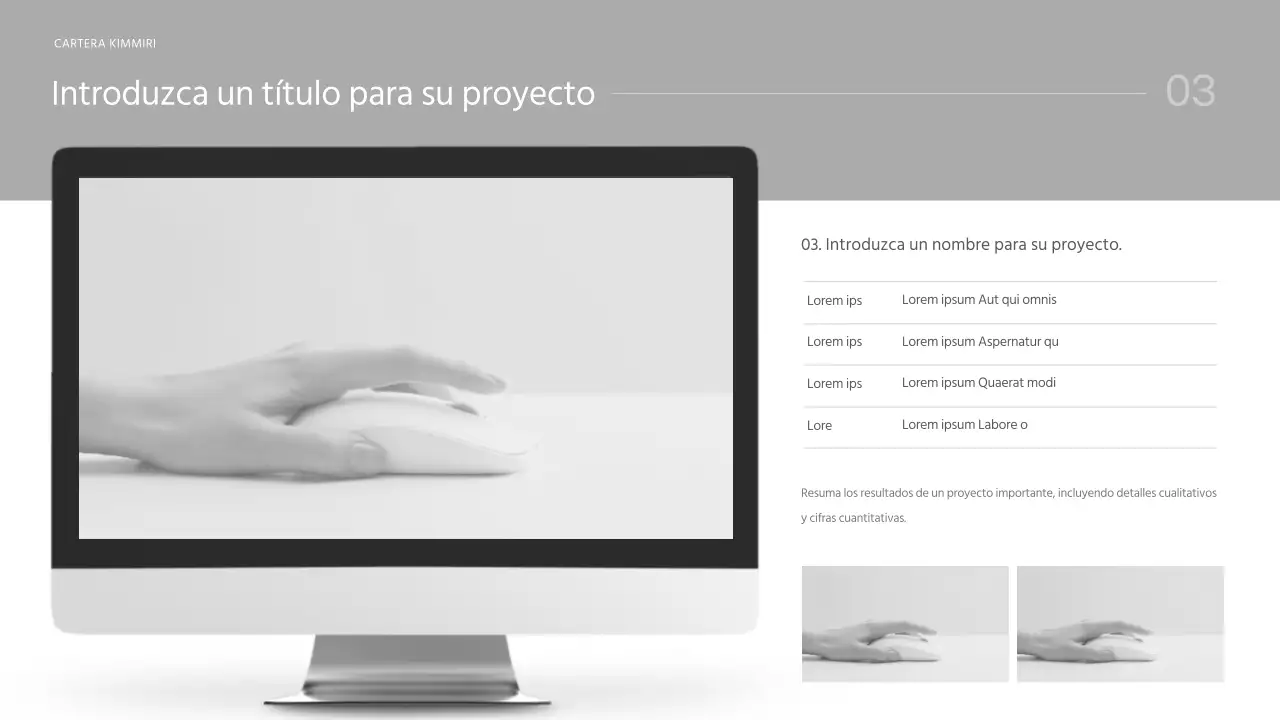 Presentación de la cartera de un comercial de marca moderno en azul claro y blanco