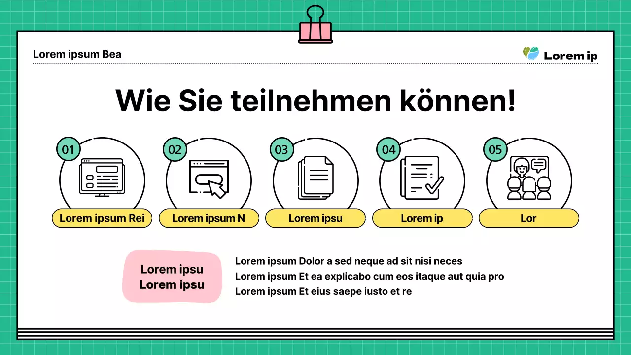 Ein kitschiger grün-gelber Einstellungsführer für Ihr Programm