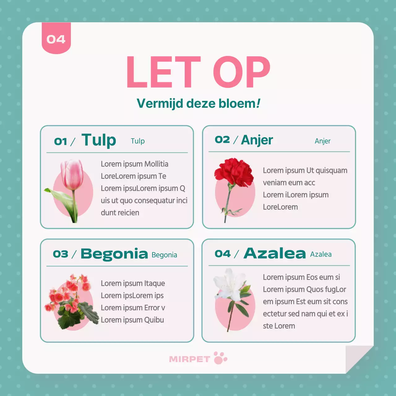 Gezondheidsbevordering voor huisdieren in mint en roze