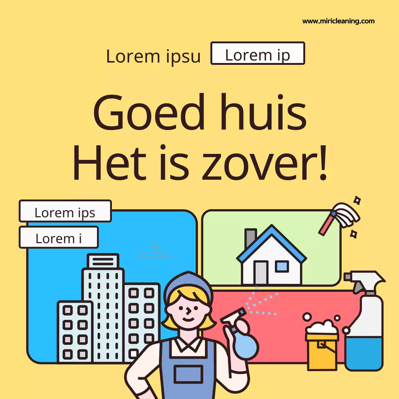 Promoot je gele, leuke schoonmaakbedrijf