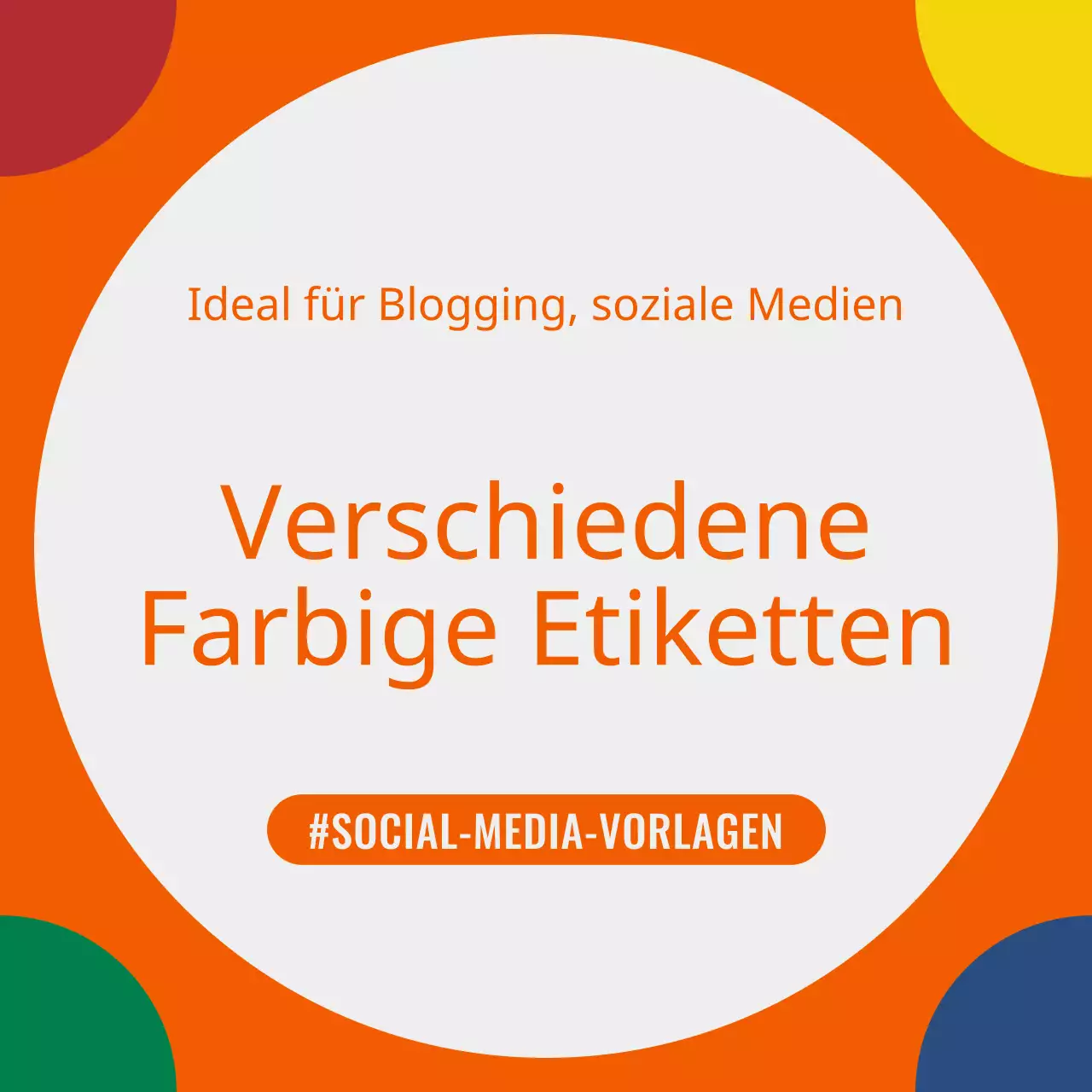 Einfache Social-Media-Cover in Orange und Regenbogenfarben