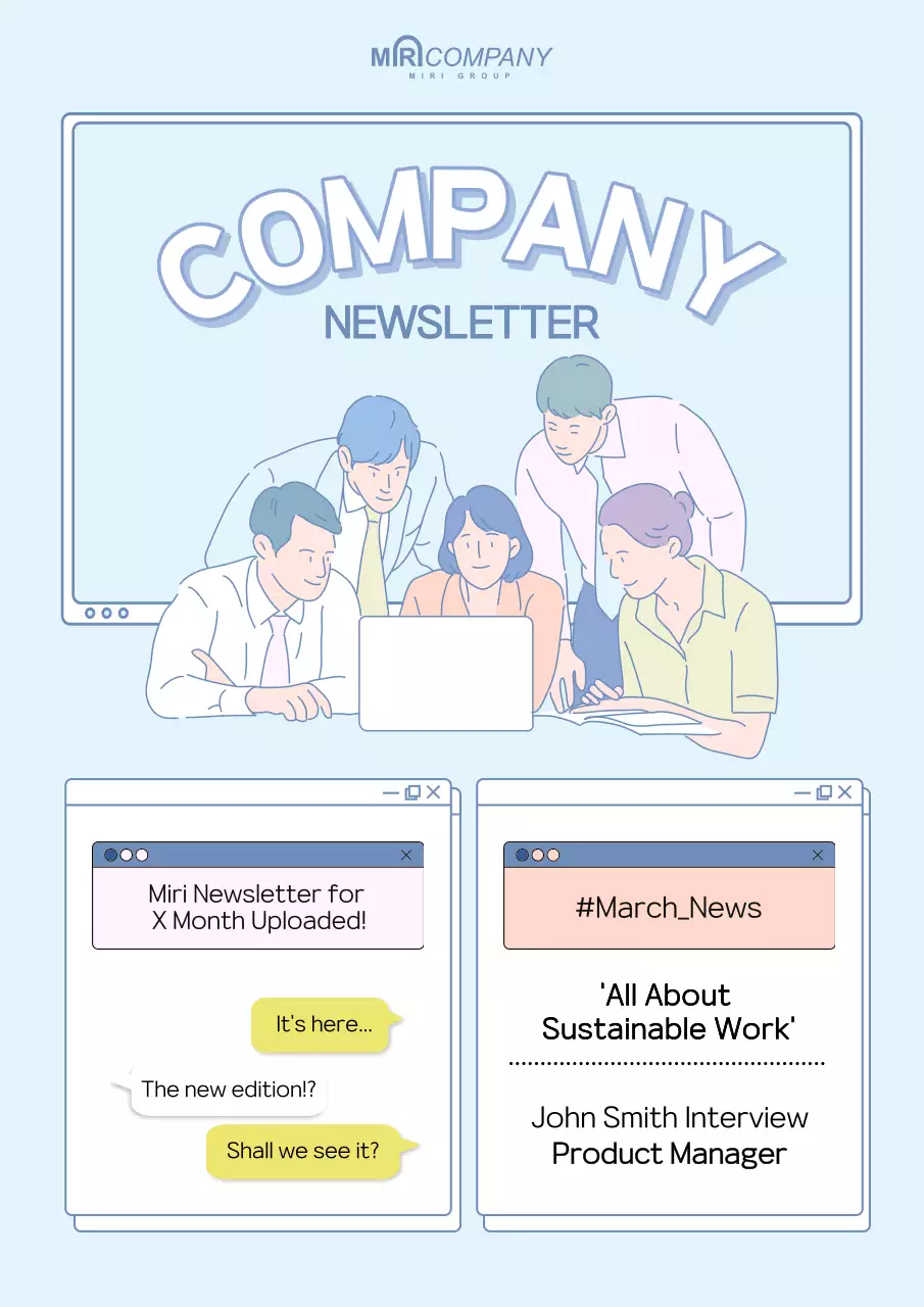 Blue Modern Company Newsletter Poster
