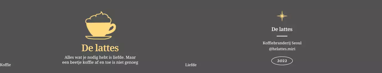 Rustgevend café-ontwerp met schattige latte-illustraties