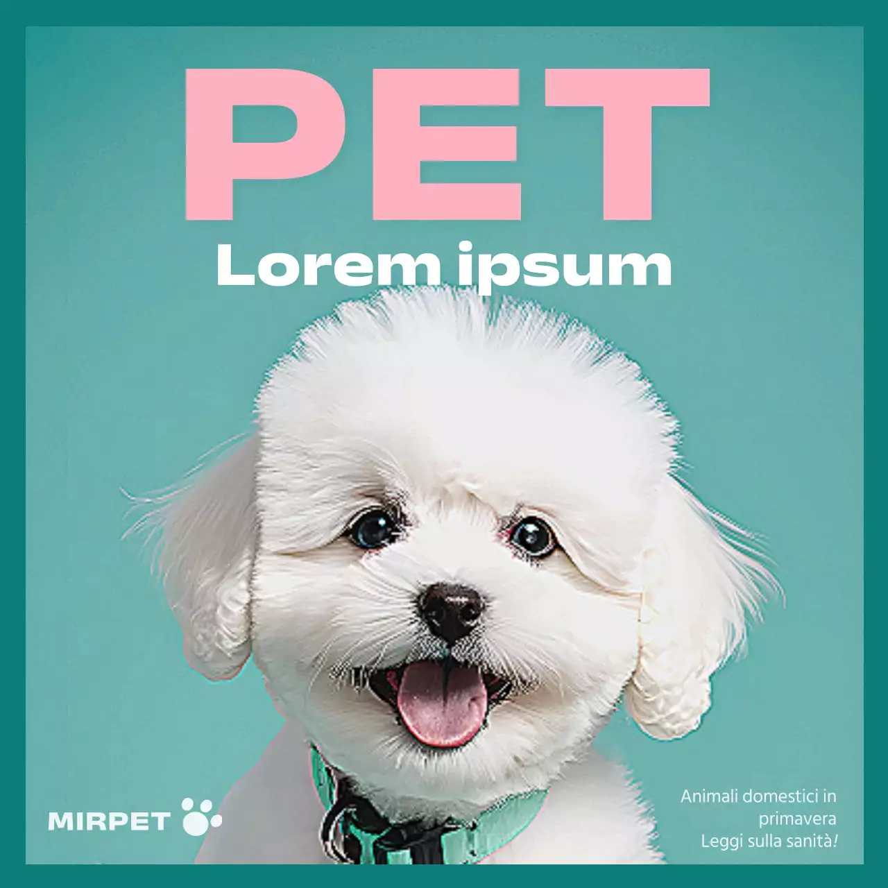 Promuovere la salute degli animali domestici in rosa e menta