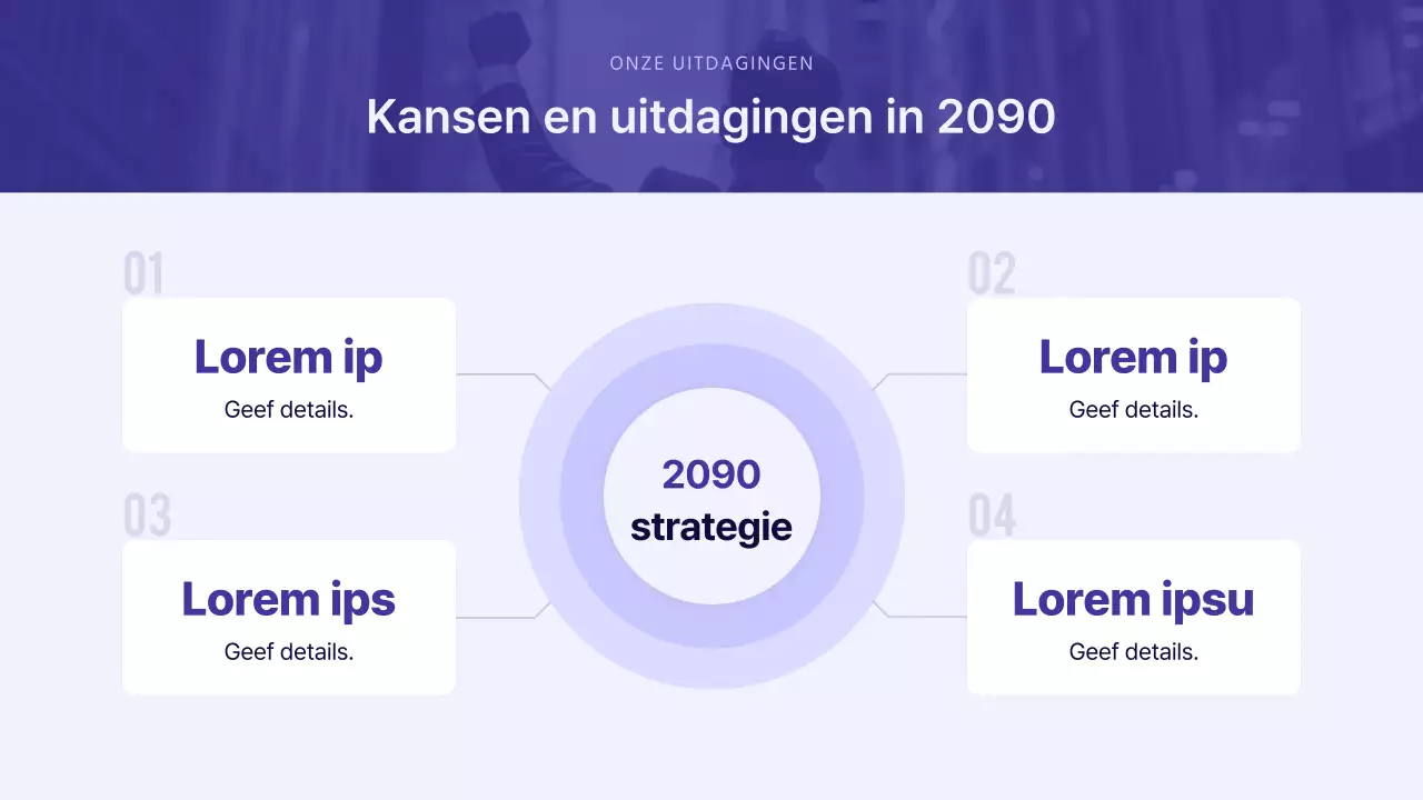Een moderne presentatie voor aandeelhouders in paars