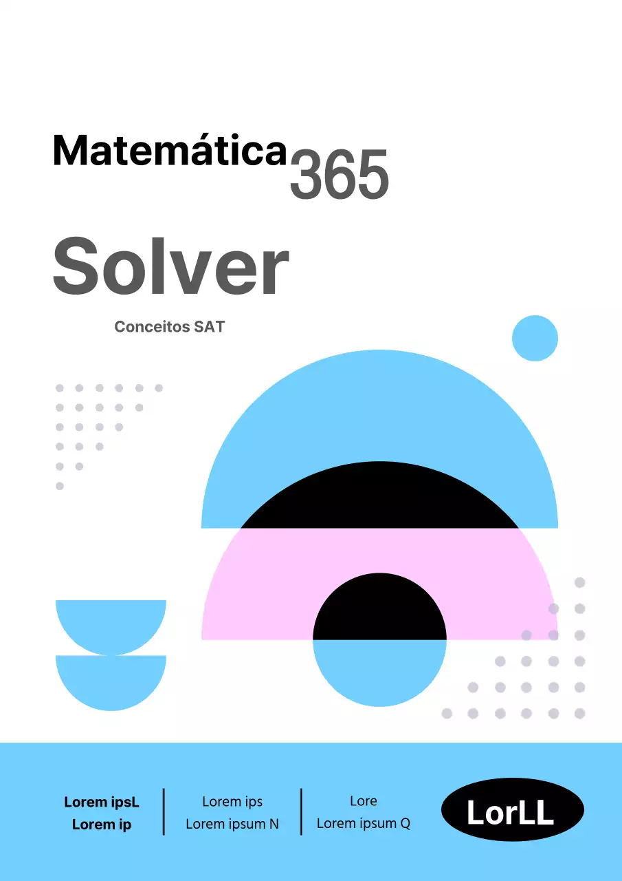 Capa de livro de matemática simples em azul claro e cor-de-rosa
