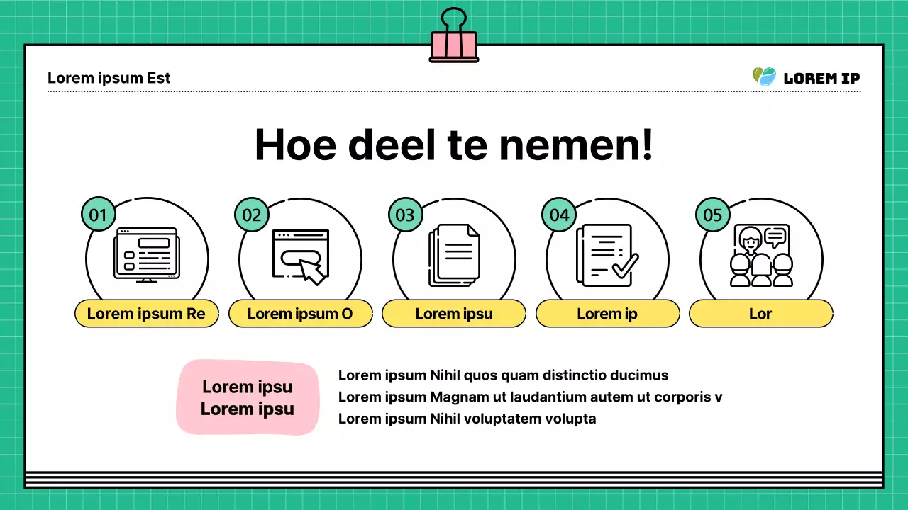 Een kitscherige groen-gele wervingsgids voor je programma
