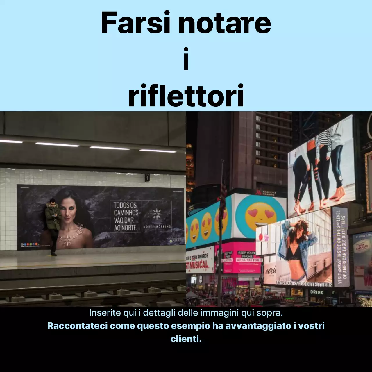 Promuovere la pubblicità esterna semplice in bianco e azzurro