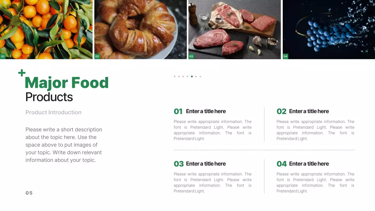 그린 모던 푸드 프레젠테이션