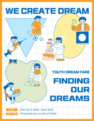 Blue Modern Youth Event Promotion Poster