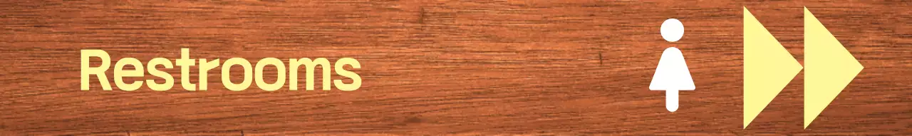 Tanda toilet titik putih berwarna kuning